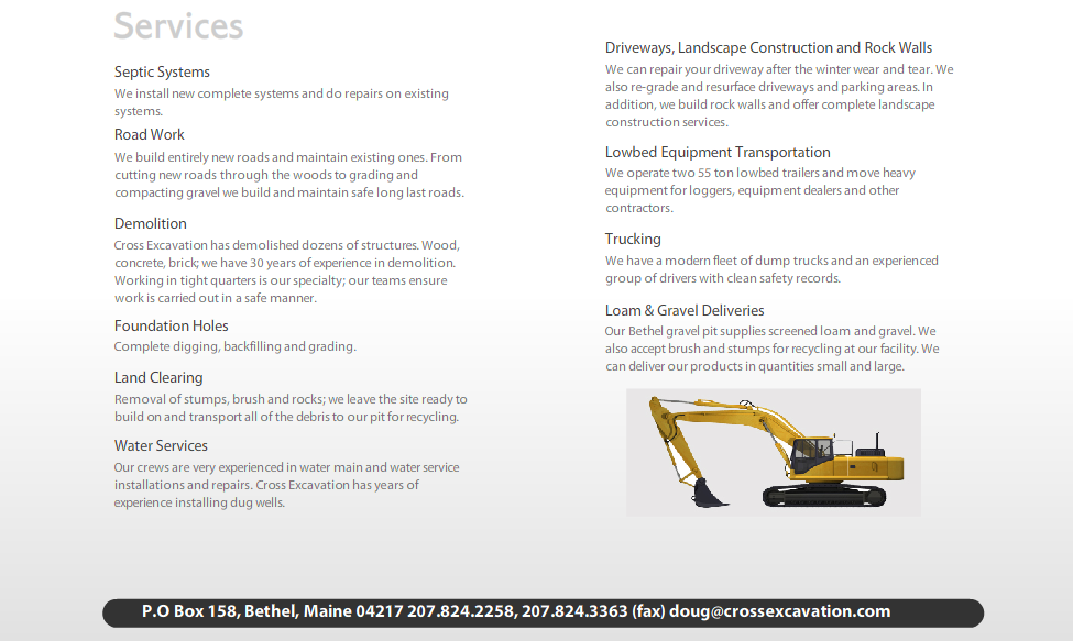 Services from Cross Excavation